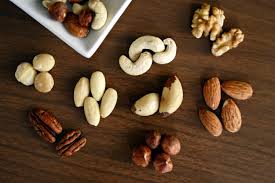 Nuts, such as almonds and walnuts